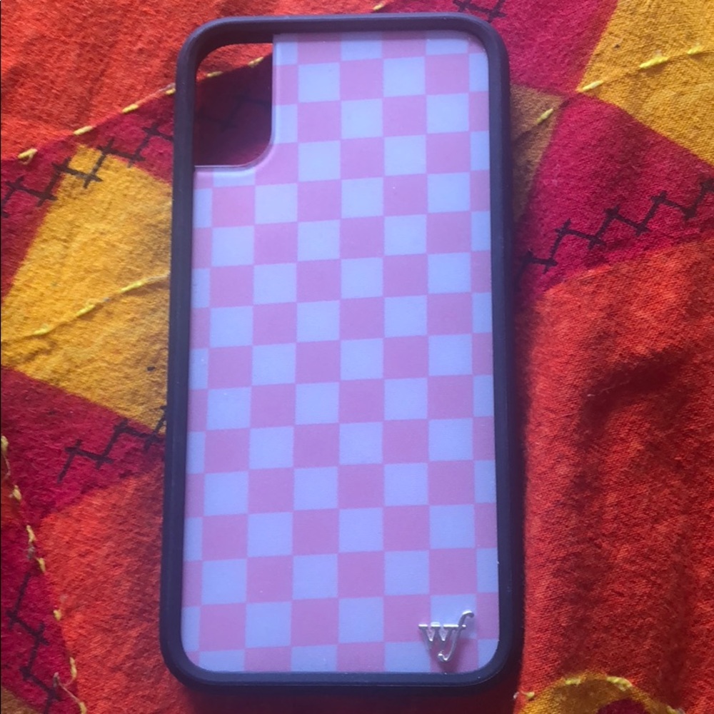 Wildflower iPhone X pink checkered case